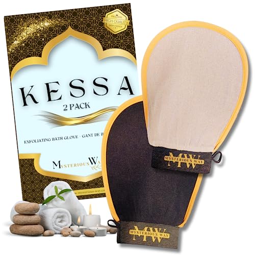 Kessa Peeling, 2-in-1, Kessa und Badeschwamm für Gesicht & Körper, Körperpeeling, empfindliche Haut, Pflege und Tiefenreinigung, Kessa Hammam und Spa (Kessa x 2)