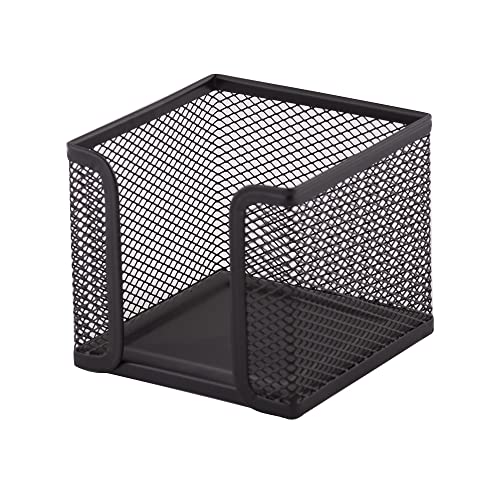 D.RECT - Zettelbox | aus Mesh | Solides Metall | Für den modernen Arbeitsplatz | Schwarz - 95x95x80 mm