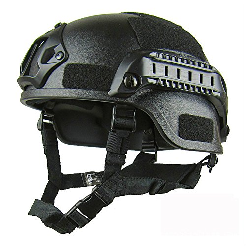 ROKFSCL Taktischer Helm, leichter Armee-Militär-Stil, Schnellhelm, SWAT-Kampf, für Outdoor-Airsoft, Paintball, CS-Spiel, CQB, Sicherheits-Kopfbedeckung (schwarz)