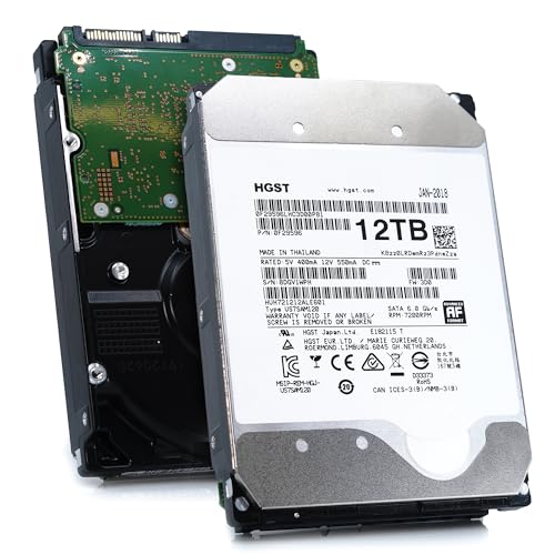 HGST WD Ultrastar DC HC520 HDD | HUH721212ALE601 | 12TB 7200RPM SATA 6Gb/s 256MB Cache 3,5 Zoll | ISE 512e | Helium Data Center interne Festplatte (erneuert)