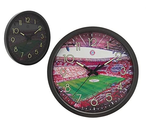 FC Bayern München Wanduhr - Allianz Arena - nachtleuchtend Uhr FCB