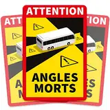 3er Set Wohnmobil Aufkleber Toter Winkel (17 x 25 cm) - Toter Winkel Aufkleber Wohnmobil verpflichtend für Frankreich - Angles Morts Wohnmobil und Bus Aufkleber