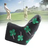 Hominas Putter Cover Golf Headcover, Golf Blade Putter Cover Vierblättriges Kleeblatt Headcover Putterhaube Kopfbedeckung für Aktivität