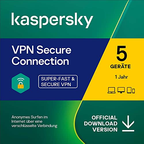 Kaspersky VPN Secure Connection | 5 Geräte | 1 Benutzerkonto | 1 Jahr | PC / Mac / Android / iOS | Aktivierungscode per Email