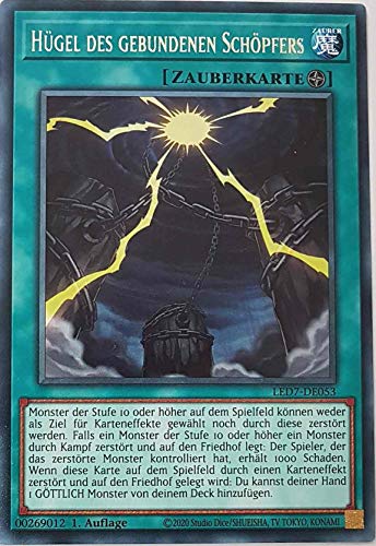 Hügel des gebundenen Schöpfers Rare LED7-DE053 - Legendary Duelists Rage of Ra Karte - mit GamersHeaven Cardboard Guard