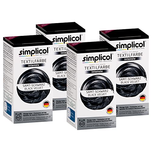 simplicol Textilfarbe intensiv - Samt Schwarz - 4er Pack