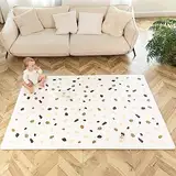 Stylische Puzzlematte Baby 1,8x1,2m Konfetti – 6 XXL-Platten à 60x60cm – 20% dickere & weichere Spielmatte – schadstofffreie, geruchlose, Pflegeleichte Baby Krabbelmatte – plastikfreie Verpackung