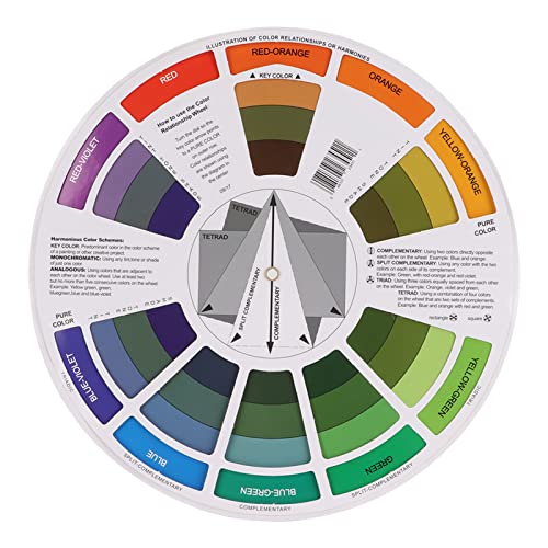 Farbrad, Farbmischanleitung Blending Color Wheel, Paint Mixing Learning Guide, Color Wheels for Makeup Blending Board Chart Color Mixed Guide Mix Colors(groß)