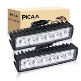 PICAA LED Arbeitsscheinwerfer 2X 18W Slim Arbeitsscheinwerfer Traktor 12V 24V Spotlight Wasserdicht Arbeitslicht led zusatzscheinwerfer für Bagger Traktoren Schlepper Gabelstapler ATV Lkw, offroad