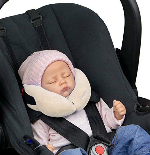 SANDINI SleepFix® Baby – Baby Schlafkissen/Nackenkissen mit Stützfunktion – Kindersitz-Zubehör für Auto/Fahrrad/Reise – Kopfstütze/Sitzverkleinerung/Verhindert das Abkippen des Kopfes im Schlaf