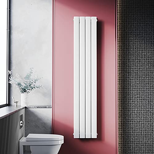 ELEGANT Design Heizkörper Flach 1600x308mm Weiß Doppellagig Vertikal Heizkörper Paneelheizkörper Mittelanschluss