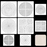 FREEBLOSS 8 Stück Sashiko Schablonen Sashiko PET Vorlage Jahresring Stickvorlage Zum Handquilten Sashiko Mustervorlagen Stickschablonen 2 Größen 8.7