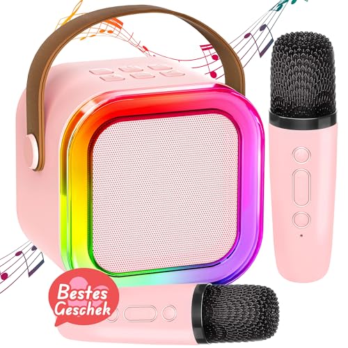 Karaoke Maschine Kinder mit 2 Karaoke Mikrofon Kinder: [Neueste] Mini Karaoke Maschine - Karaoke Anlage mit 2 Mikrofonen -Kids Karaoke Set Box - Geschenke für Mädchen Kinder Spielzeug 3-12 Jahre