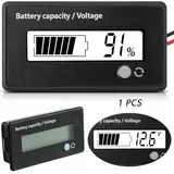 DC 12V 24V 36V 48V 72V Batteriekapazität Spannung Meter mit Alarm, Batteriekapazität Gauge Indikator, Batterieanzeige Monitore, Blei-Säure und Lithium Ion Batterietester (Weißes Licht)