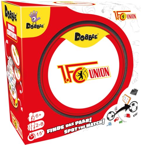 Zygomatic, Dobble 1. FC Union Berlin, Familienspiel, Kartenspiel, 2-8 Spieler, ab 6+ Jahren, 15 Minuten, Deutsch und Englisch