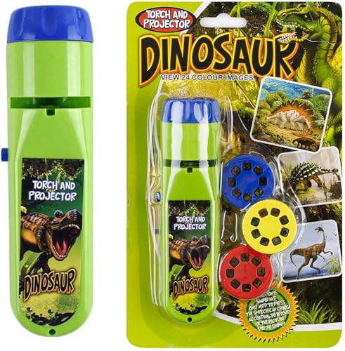 Georgie Porgy Kinder Projektor Taschenlampe Dinosaurier Spielzeug zum Wand Decke Zelt Lehrreich Wissenschaft Einstellen Dino Geschenk für Junge Mädchen ab 3 Jahre mit 1 Blätt Tattoos (Dinosaurier)