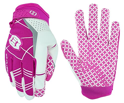 Seibertron Pro 3.0 Elite Ultra-Stick Sports Receiver/Empfänger Handschuhe American Football Gloves Jugend und Erwachsener Pink M