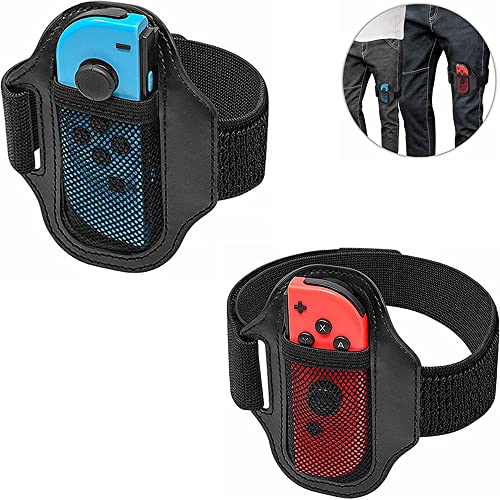 Kiwochy 2 Stück Leg Band Switch Beingurte Leg Strap Ring für Switch Sports Strap Beingurte Kompatibel für Switch Verstellbare Elastisches Beinband für Switch Switch für Erwachsene Schwarz