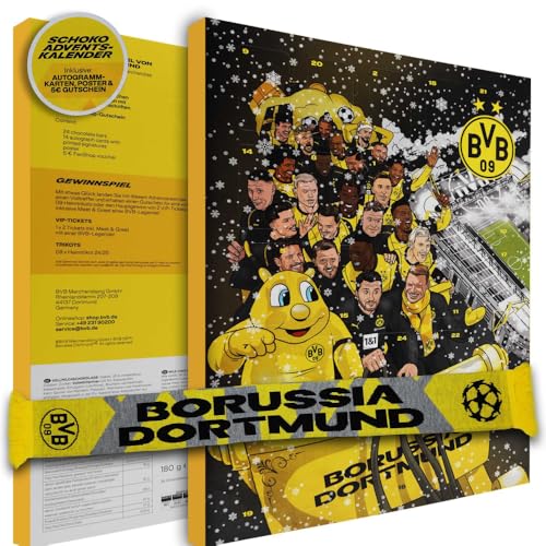 Borussia Dortmund Adventskalender inkl. Autogrammkarten und Poster - Plus BVB 09 Schal