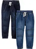 Simple Joys by Carter's Jungen 2-Pack Pull on Denim Pant Hose, Jeans/Dunkles Jeansblau, 4 Jahre (2er Pack)