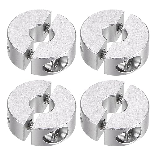 QUARKZMAN 4Stk Doppel Spaltwelle Kragen für 6mm Welle Set Schraube Klemmkragen 20mm AD 8mm Breite für Stopfen Positionshalter Zahnräder Maschine Hilfsmittel Industrie Eloxierung