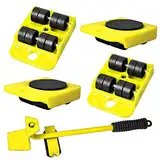 5-teilig Möbeltransportrollen Möbel Transportroller Set, Möbel Transportroller Set, 4 Möbel Roller + 1 Lastenheber,Ideal für Möbel-Transport beim Umzug