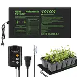 HBN Heizmatte mit Thermostat 17.5W, Erwärmung Anzucht Wärmer Bett, Sämling Wärmematte, Ideal für Keimung, Saatgut, Terrarien und Indoor-Gewächshäuser (52.7 x 25.4 cm)