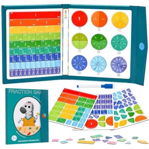 Bruchrechnen Material Magnetisch, Bruchrechnen Montessori Material, Bruchscheiben, Bruchkreise für Kinder, Mehrfarbiges Bruchrechnen Lernen, Bruchrechnen Bruchkreise für Kinder Lernen(B)