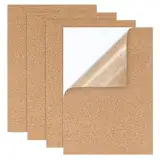 Wzone Pinnwand Kork Selbstklebend, 30×21×0.1cm | 4 Stück Korkwand Pinnwand, Korkplatten für die Wände, Böden, DIY and Stanzen