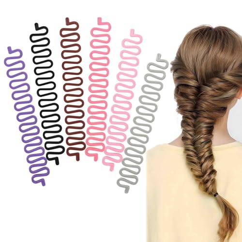 OQKAHIV Französischer Haarstyling-Clip für Zöpfe und Flechtfrisuren, 6pcs, für Damen und Mädchen, DIY-Haarschmuck, praktisches Zubehör zum Haarstyling, mit Sticky Fishbone-Technologie, Magic Hair Clip