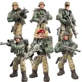 MEIEST Mini-Soldaten-Militär-Actionfiguren, Armee-Modell, Baustein-Spielzeug mit mehreren militärischen Waffen, Zubehör, Partygeschenk-Set für Kinder (Wolf-Angriffsteam), 6 Stück