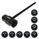 Gym Hammer Gewichthammer von POWRX - 6 kg bis 30 kg - Schwarz - Functional Fitness (6 kg)