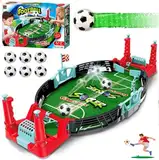 Interaktives Tischfußballspiel mit 6 Fußbälle, Fussball Geschenke Jungen, Fußball Geschenke für Jungs, Mini Tischfussball Tischkicker Desktop Spielzeug Tisch Fußball Kit