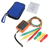Phasenprüfer Drehfeldmessgerät AC60V~600V, EIMZU Rotationsanzeige Tester Detektor Meter 3 phasen mit Krokodilklemmen und Summertester zeigt