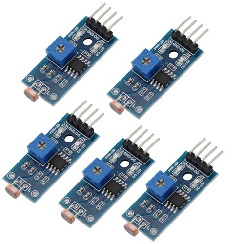 Heevhas 5PCS 4 Pin Fotowiderstand Sensor Lichterkennung Fotowiderstandsmodul Lichtsensor Lichtdetektor Modul mit Digitalem Ausgang