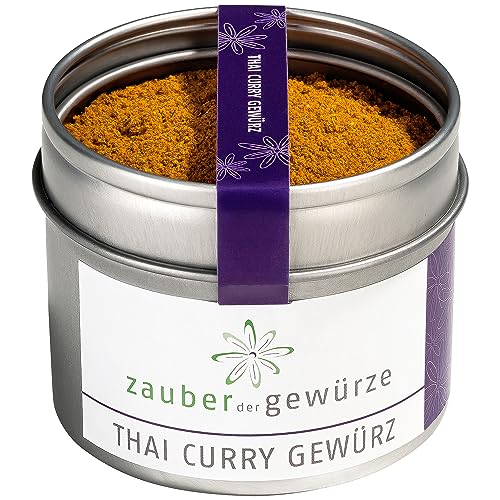 Zauber der Gewürze Thai Curry Gewürz, Thai Curry-Pulver mild-würzig, auch für Curry-Paste, vegan, asiatische Küche, in wiederverschließbarer Aroma-Dose, 50 g