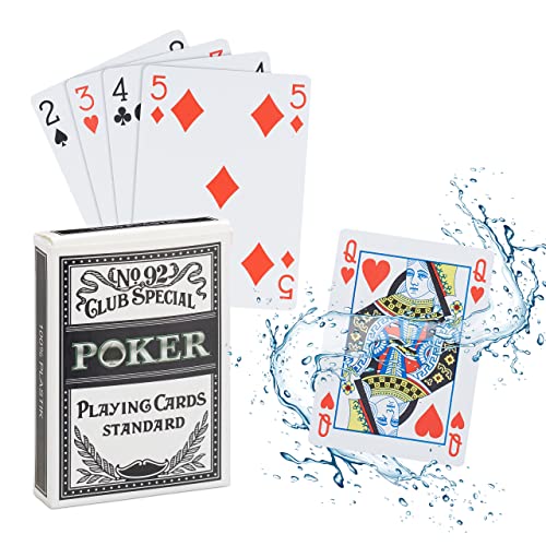 Relaxdays 10023628 Kartendeck Pokerkarten Plastik, wasserfestes Kartenspiel, reiß-& knickfest, 54 Karten, Texas Hold'em, Profi Pokerset, weiß