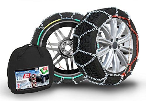 COMPASS Schneeketten SUV-Van für Reifen 225/75 R16, extra stark 16x27mm, TÜV geprüft, (245), 1 Paar