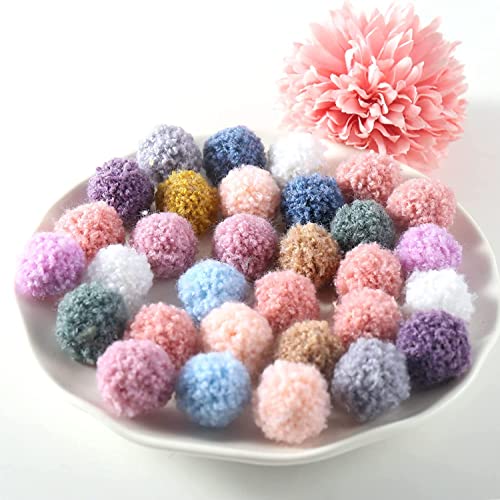 ToBeIT Pompons 100pcs Bunte Bommeln bälle Flauschigen Plüsch Bälle Pom Pom Set zum Basteln DIY Kreative Handwerk (A-2.5cm)