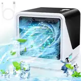 Klimaanlage Mobil 3 IN 1 Type-C Ventilator Leise, 500 ml Wassertank 3 Geschwindigkeiten 7 Farben Nachtlicht, Mini klimagerät ohne Abluftschlauch mit Griff, Luftkühler Geeignet für Schlafzimmer Büro