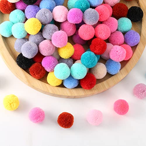 DAHI Pompons 100stk Kaschmir Bommeln zum Basteln ca.2cm Pom Pom Set zum Basteln DIY Kreative Handwerk (100pcs)