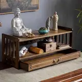 Meditationstisch aus Bambus mit Schublade, spiritueller Altar und Entspannungszentrum für Hexerei, buddhistische Gebete und Wahrsagung