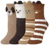 Justay Sowarm Kuschelsocken Damen Flauschige Socken Wintersocken Kuschelsocken 39-42 Haussocken Warme Bettsocken Korallenfleece Plüschsocken Geschenke Socken Wichtelgeschenke Für Frauen