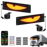2er LED Augen Für Lkw, LED Augen Für Auto 120 * 600mm Devil Eyes Light, LEDAnzeige Programmierbar mit APP, Personalisierte Leuchtreklame für Autos, LKW, Geschäft,Text,Graffiti