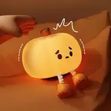 AmmToo Kürbis Nachtlicht Kinder Nachtlampe -Lampe Dimmbar Timer, Touch-Steuerung Silikon Nachtlicht Baby, USB-Aufladbar Niedliche Kürbis Lampe, Cute Nachtlicht Kinderzimmer (Nachtlicht Pumpkin)