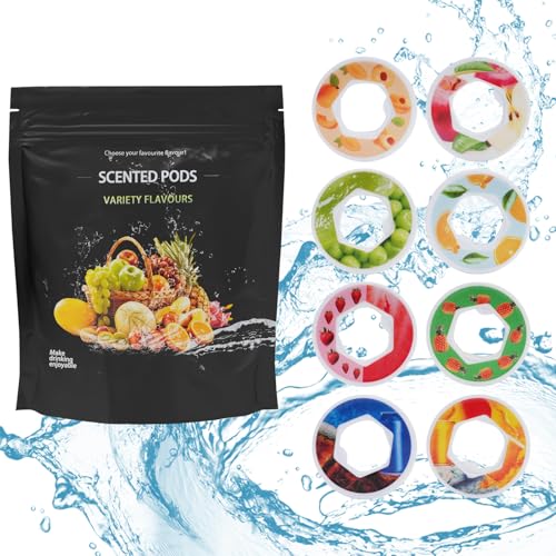 Sukudon 8Stück Air Flavour Pods für Air Wasserflaschen,Geschmack Pods Fruchtgeschmack Pods,Zubehör für Trinkflasche Geeignet Pods Set, Duftkapseln