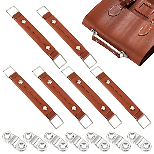 PRPRP Handtaschengriffgurt, 6er-Pack PU-Gepäckteilgriff, 14,6 cm, Gepäckgriff-Zugreparatur, Ersatz-Gepäckkoffer-Griffgriff for Koffer, Passwortbox, Ersatz-Tragegurt, kurzer Aktentaschengriff, braun
