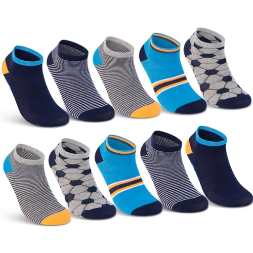 10 Paar Kinder Sneaker Socken Jungen & Mädchen Baumwolle Kindersocken 56550 (35-38)