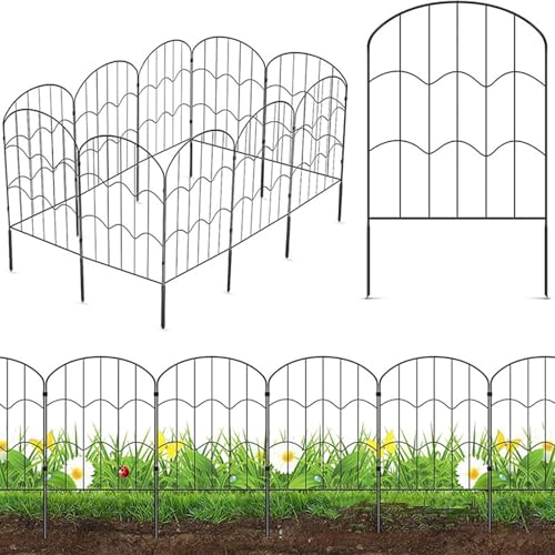 Dekorativer Gartenzaun, 10er/15er-Pack, rostfreier Metallzaun zum Aufgraben, Zaunbegrenzung für Landschaftsbau, Hof, Terrasse, Außenbereich (15 Stück)