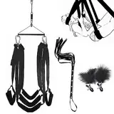 Liebesschaukel Sexschaukel für die Decke,Deluxe Liebesschaukeln Sex Möbel Kit mit Peitsche & Nippelklemmen,BDSMs Spielzeug Hart,Sexspielzeug für Paare Extrem Sex,Sex Swing Belastbar Bis 100kg